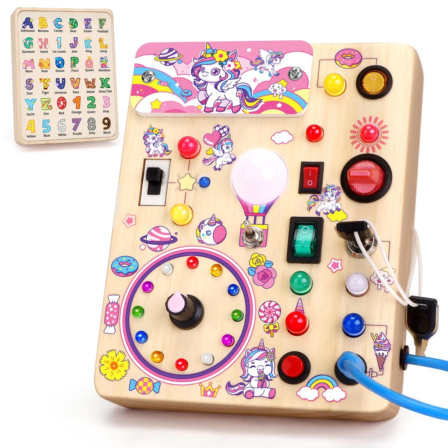 Montessori Busy Board Sensory Activity Toy Toddlers