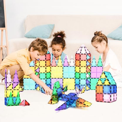 100-Piece Magnetic Building Tiles STEM Set