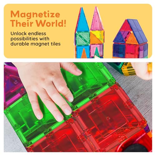 100-Piece Magnetic Building Tiles STEM Set