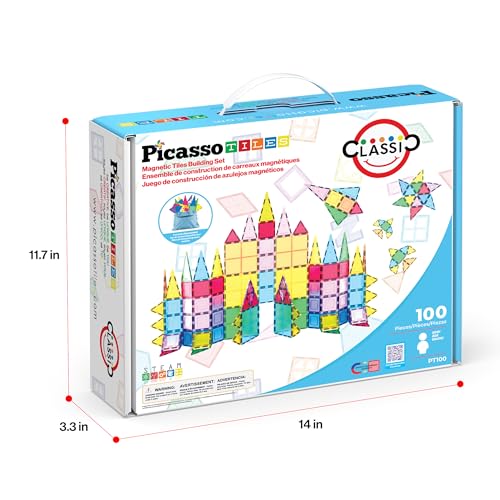 100-Piece Magnetic Building Tiles STEM Set