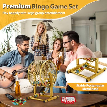 12.6" Bingo Game Set with Cage Cards & Chips