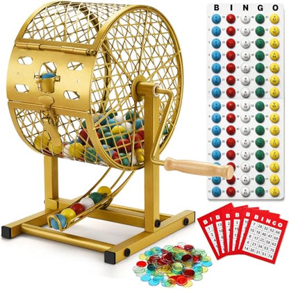 12.6" Bingo Game Set with Cage Cards & Chips