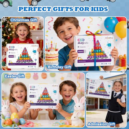 93-Piece Magnetic Tiles Travel STEM Set with Cars