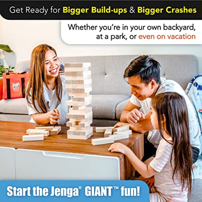 Giant Wooden Block Tower Game Hardwood Stack Set