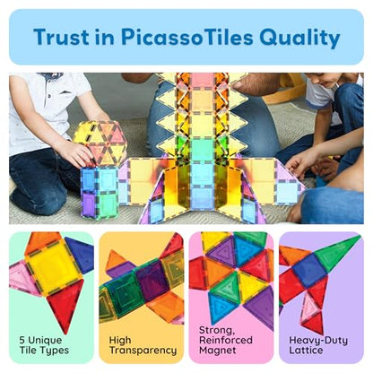 100-Piece Magnetic Building Tiles STEM Set