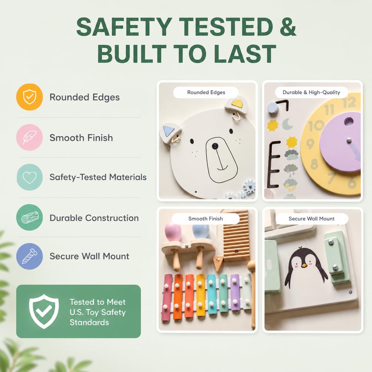 Montessori Sensory Busy Board Wall Panel Kids Toy