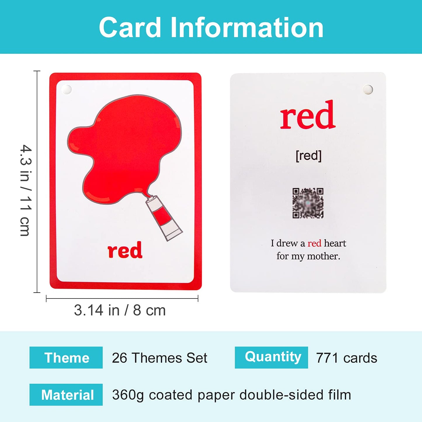 English Word Flash Cards Preschool Learning Set