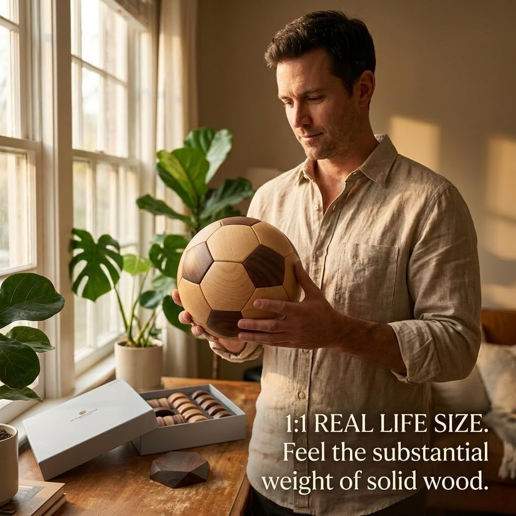 3D Wooden Puzzle Soccer Ball