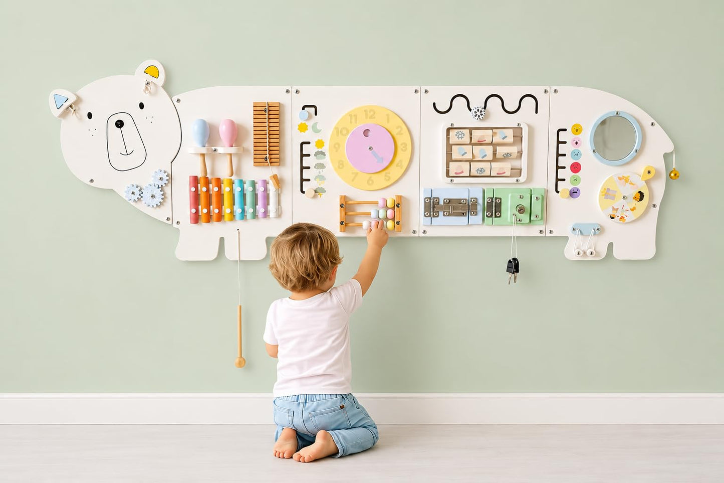 Montessori Sensory Busy Board Wall Panel Kids Toy