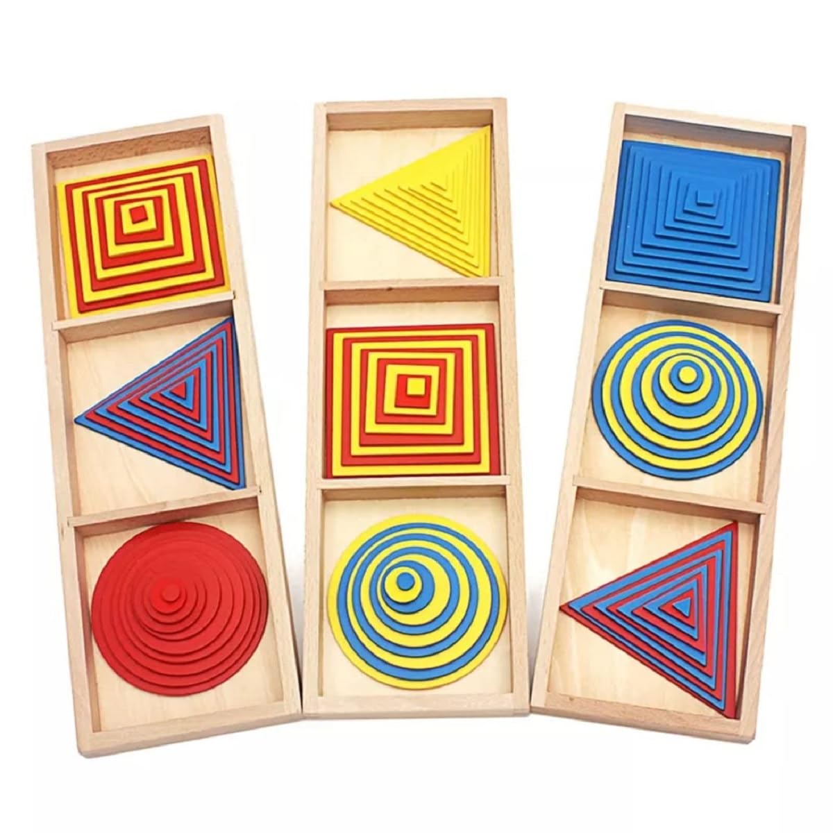 Gudong Montessori Circles Squares Triangles Sensory Early Childhood Education Preschool Training Children Shape Color Educational Toys