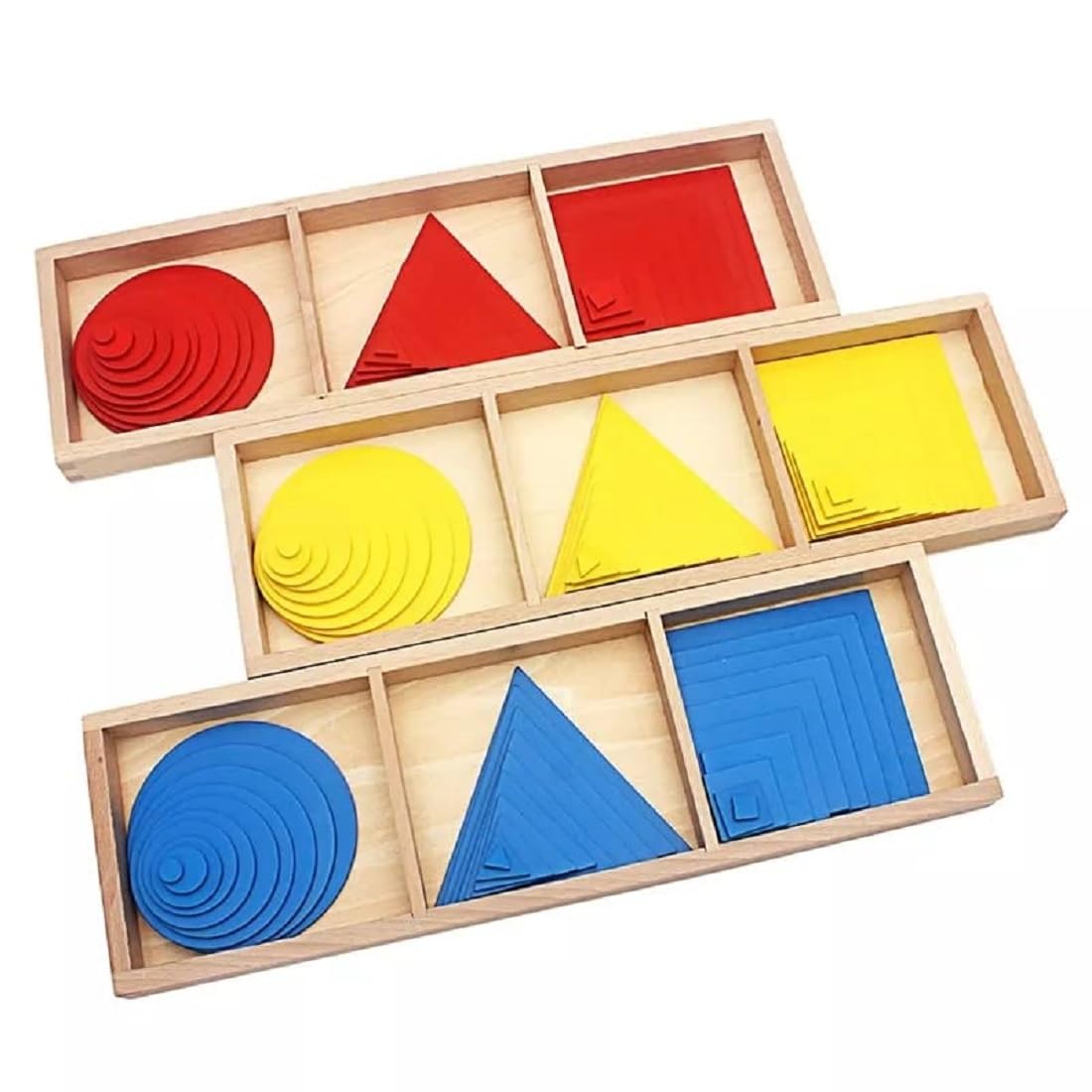 Gudong Montessori Circles Squares Triangles Sensory Early Childhood Education Preschool Training Children Shape Color Educational Toys