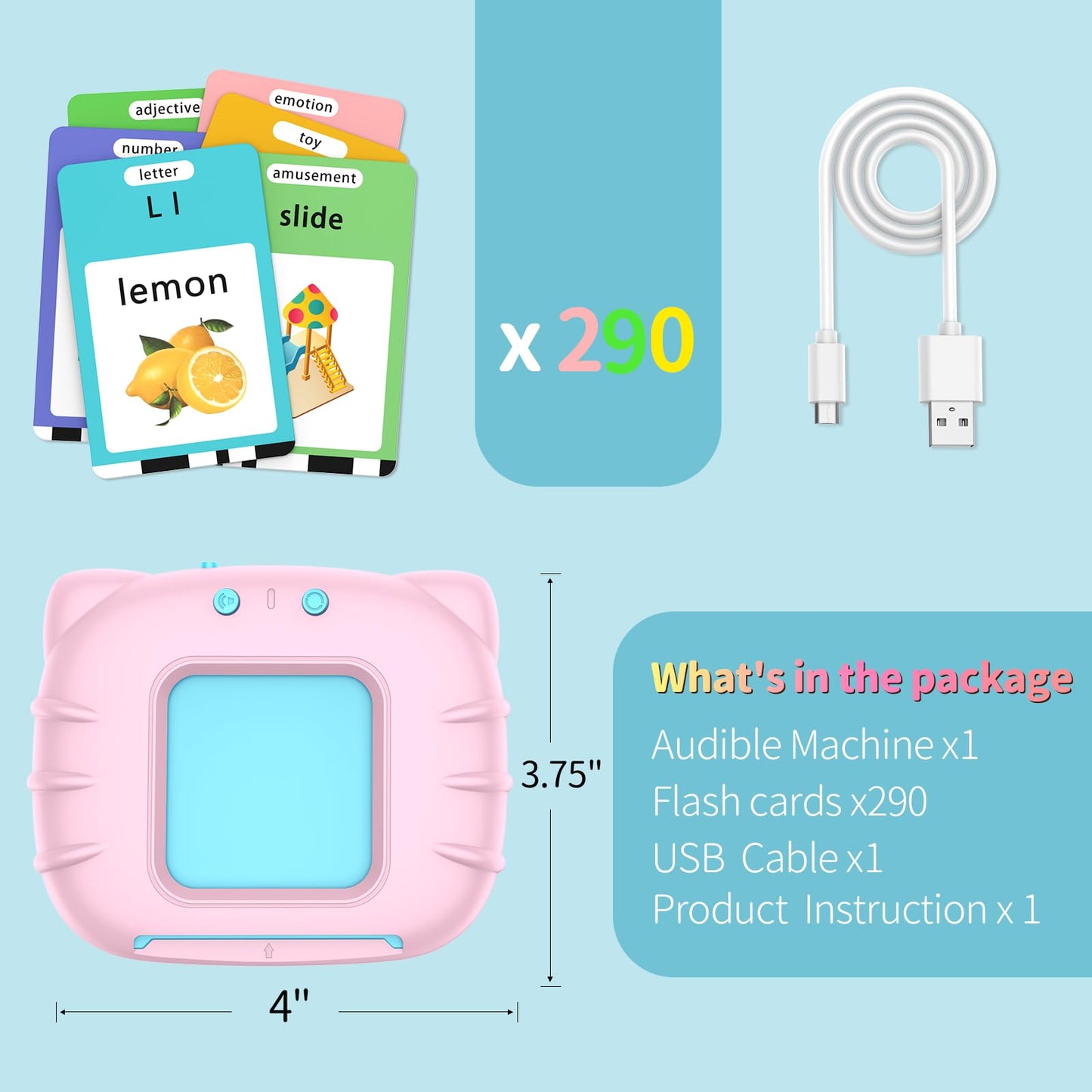 Talking Flash Cards Sight Words Preschool Learning Toy