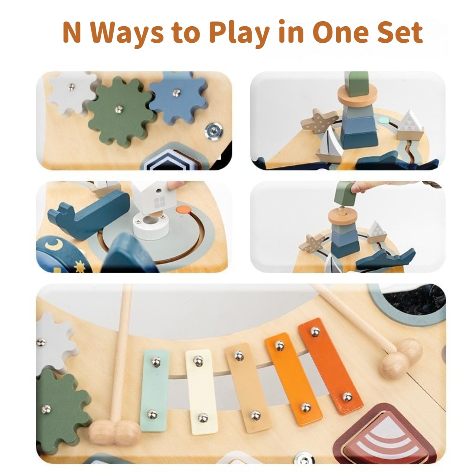 GLCforever Montessori Activity Table for 1-3 Year Old | Large Size Busy Board & Sensory Toys | Learning Activity Table for Baby for 1 Year Old Boy or Girl