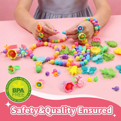 Kids Pop Beads Jewelry Making Arts & Crafts Kit