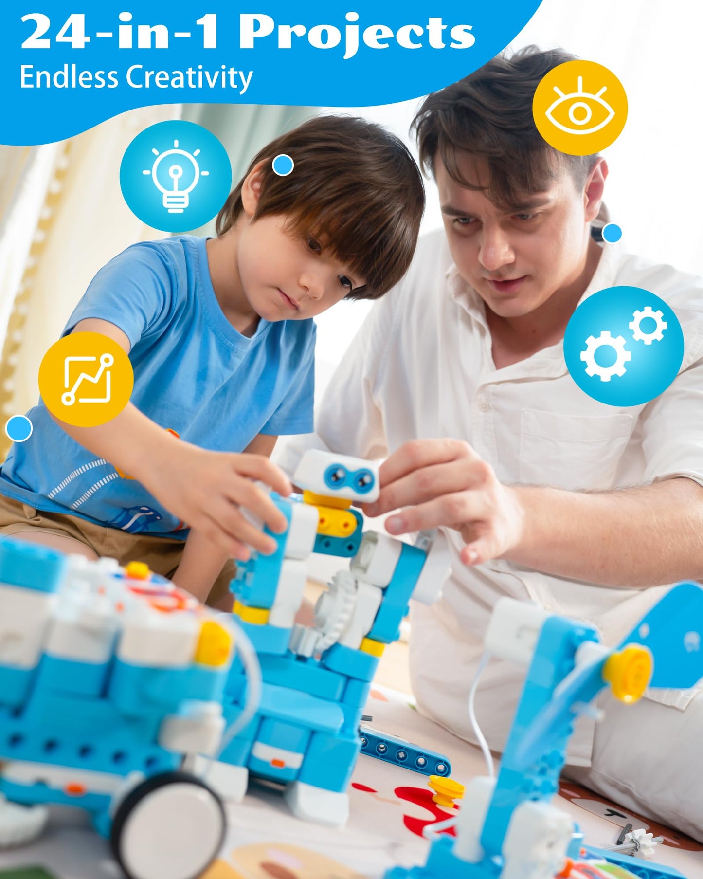 STEM Coding Robot Building Kit 24-in-1 Kids Toy Set