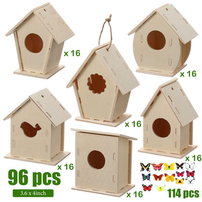 Wooden Birdhouse DIY Craft Kit for Kids STEM Set