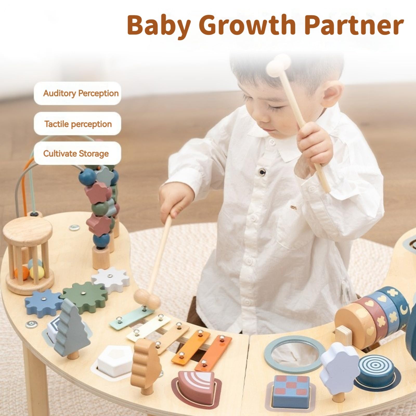 GLCforever Montessori Activity Table for 1-3 Year Old | Large Size Busy Board & Sensory Toys | Learning Activity Table for Baby for 1 Year Old Boy or Girl