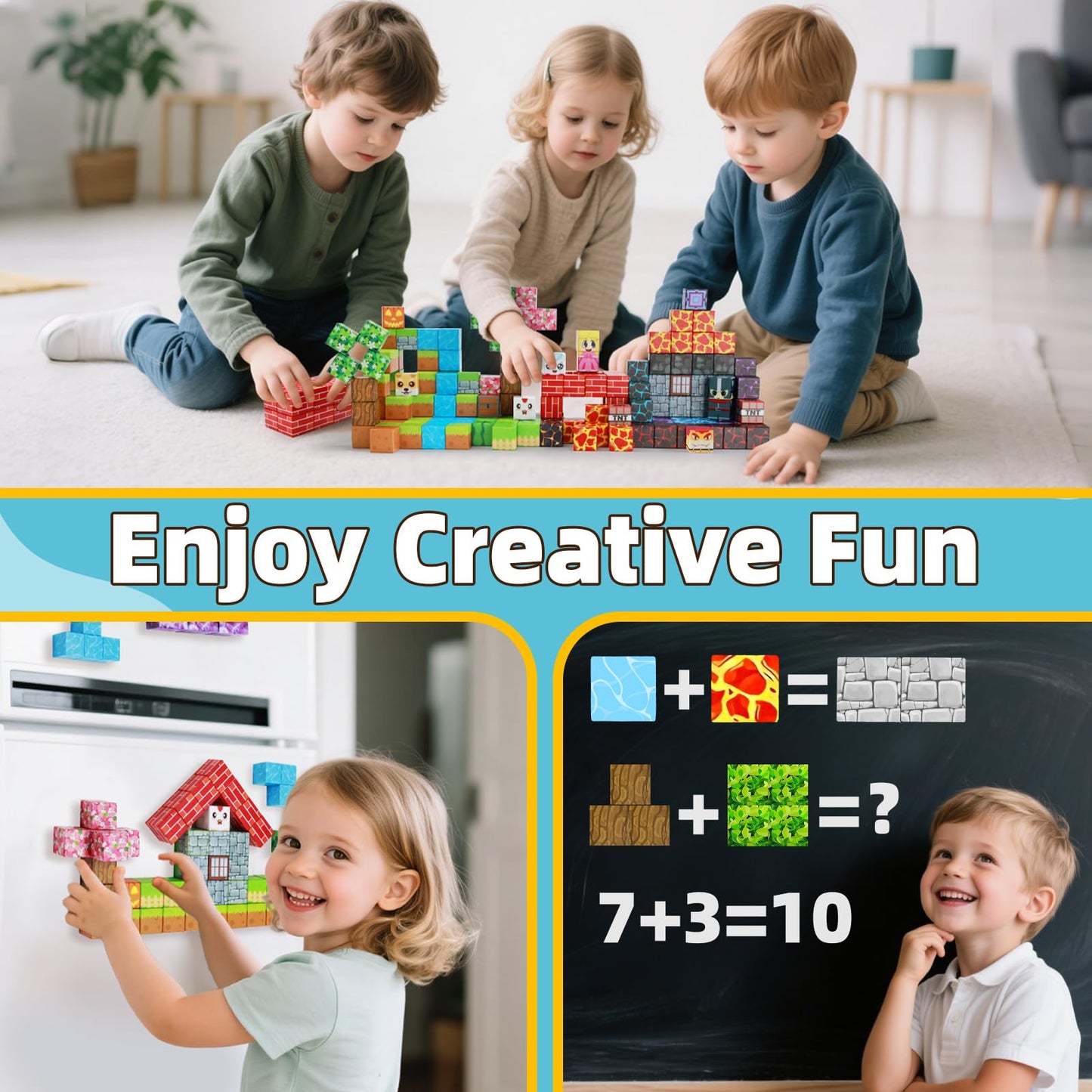 150-Piece Magnetic Building Blocks STEM Set for Kids