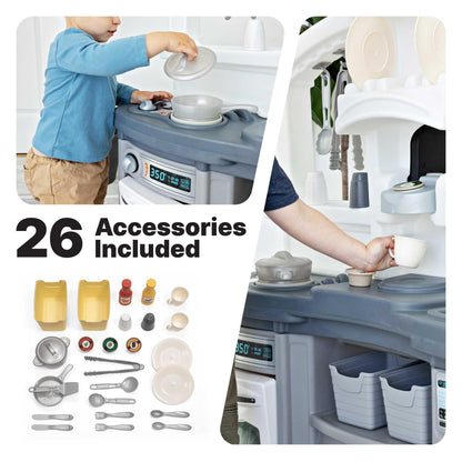 Kids Plastic Kitchen Play Workstation Pretend Set