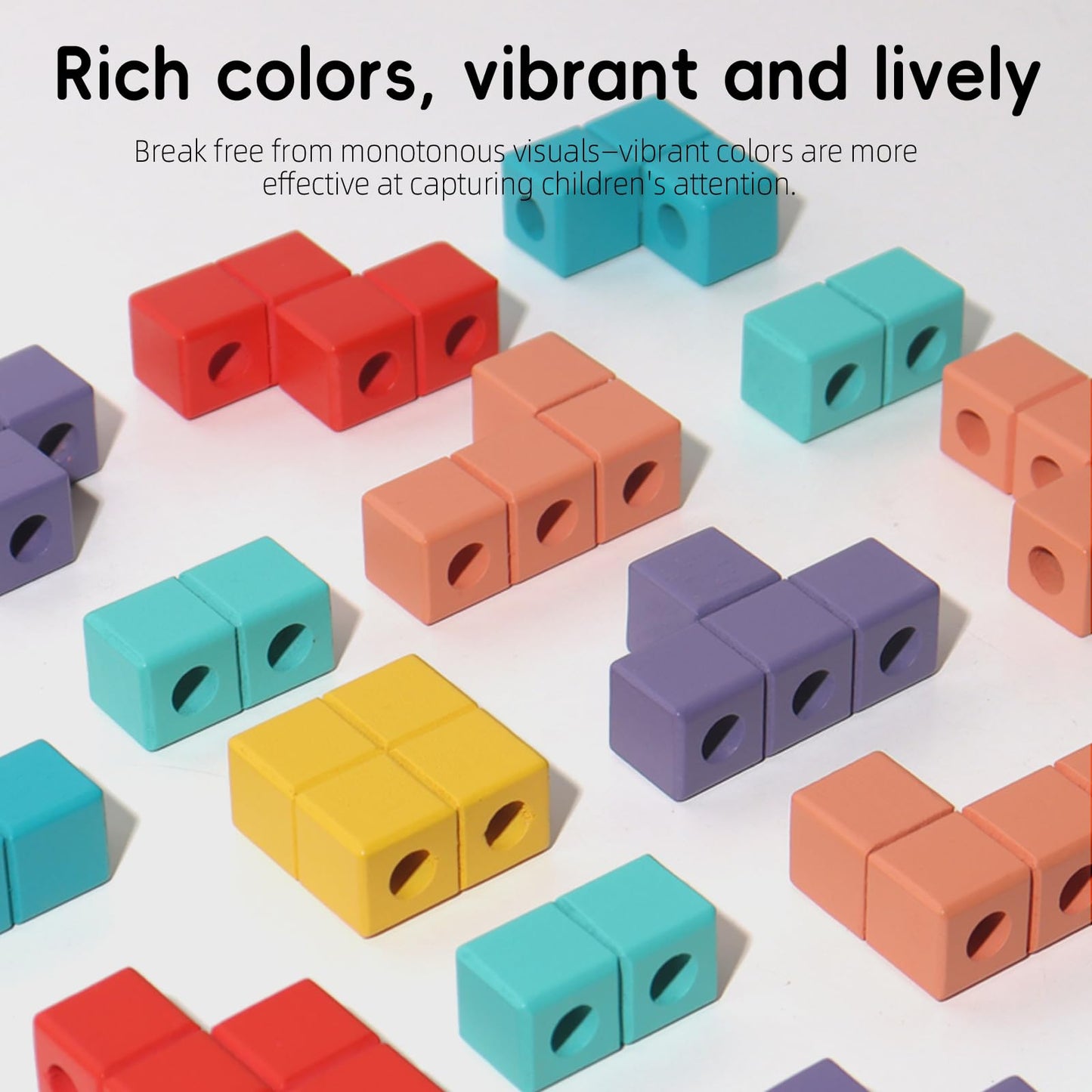Montessori Wooden Block Puzzle Stacking Brain Teaser Toy