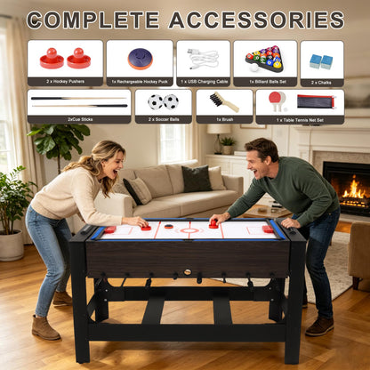 4-in-1 Game Table Air Hockey Foosball Ping Pong
