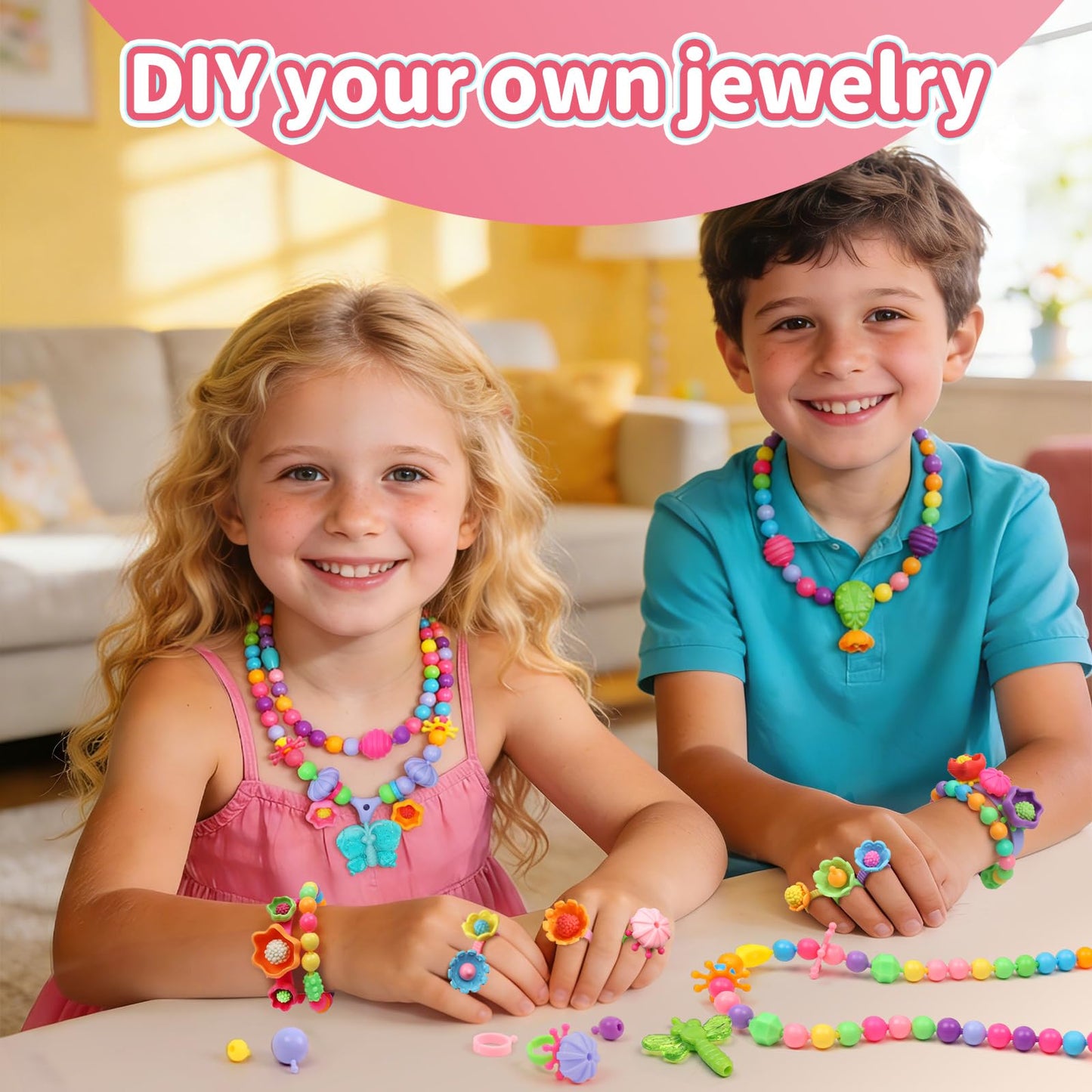 Kids Pop Beads Jewelry Making Arts & Crafts Kit