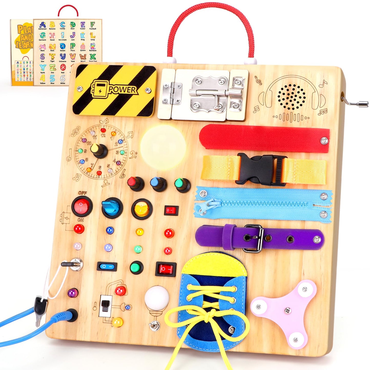 Montessori Busy Board Sensory Activity Toy Toddlers