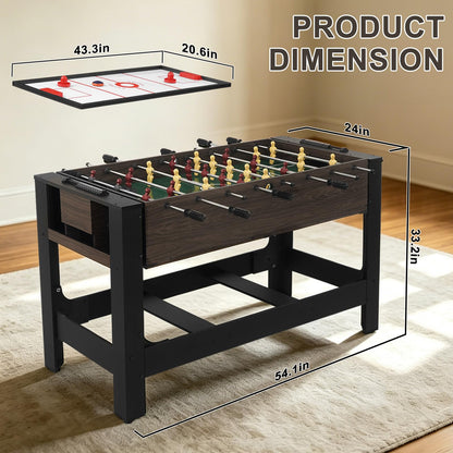 4-in-1 Game Table Air Hockey Foosball Ping Pong