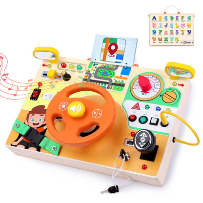 Montessori Busy Board Sensory Activity Toy Toddlers