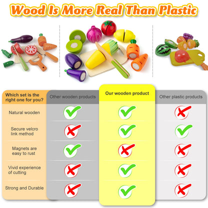 Wooden Kids Kitchen Play Food Cooking Set Accessories