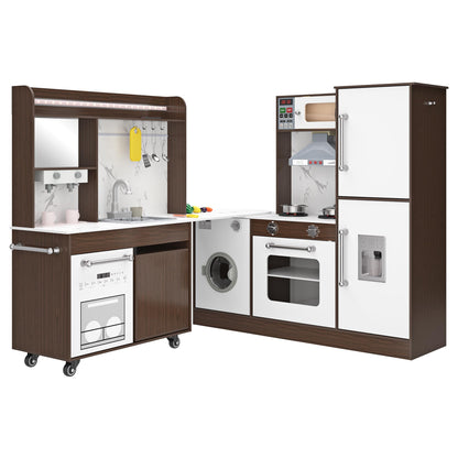 Kids Wooden Corner Play Kitchen Set