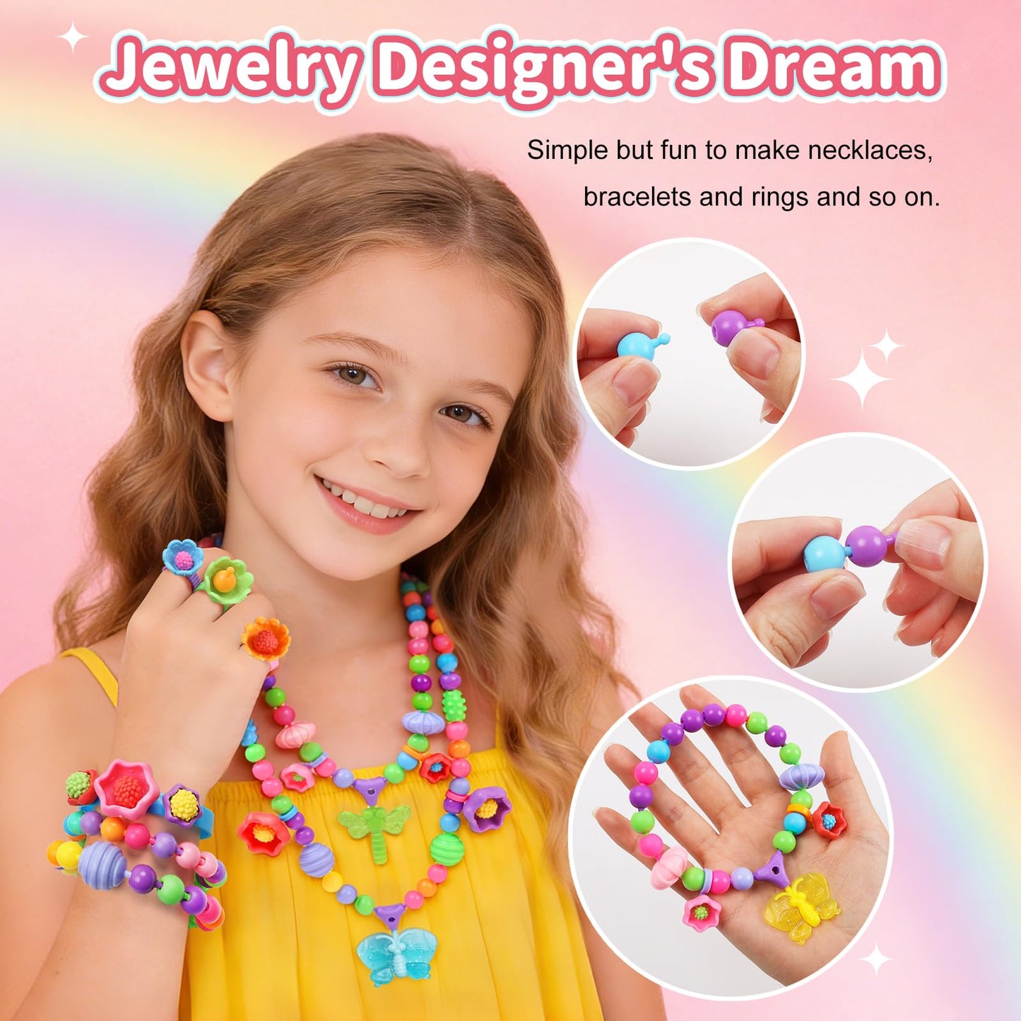 Kids Pop Beads Jewelry Making Arts & Crafts Kit