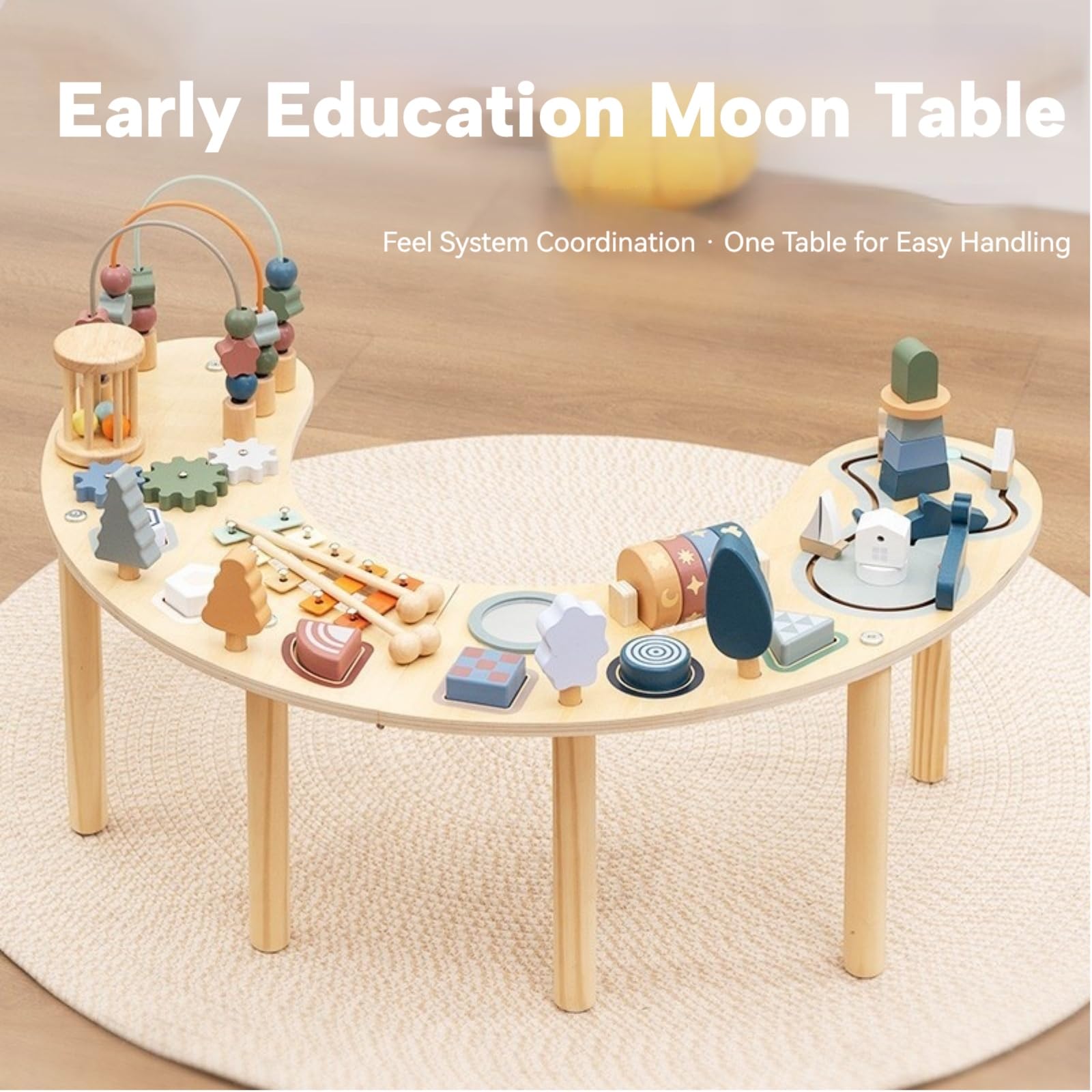 GLCforever Montessori Activity Table for 1-3 Year Old | Large Size Busy Board & Sensory Toys | Learning Activity Table for Baby for 1 Year Old Boy or Girl