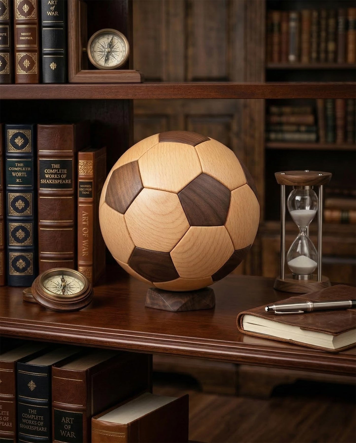 3D Wooden Puzzle Soccer Ball
