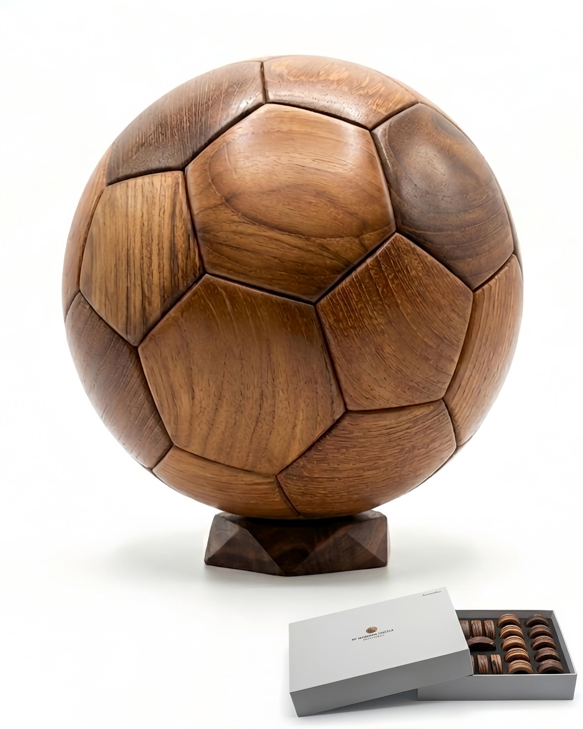 3D Wooden Puzzle Soccer Ball