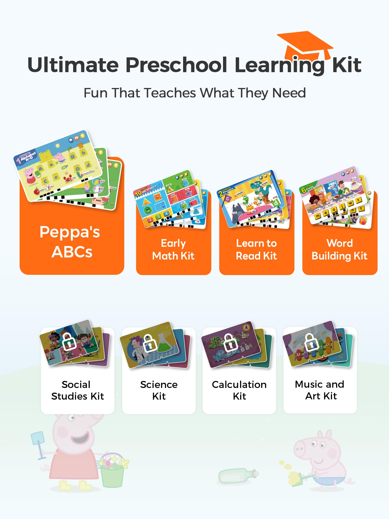 Think Academy Learning Pad - Screen Free Tablet with Flash Cards Inserted to Learn Alphabet, Numbers, Early Math, Logic, Nature and Daily Life, Educational Toys Gift for 3 4 5 Years Old Boys Girls