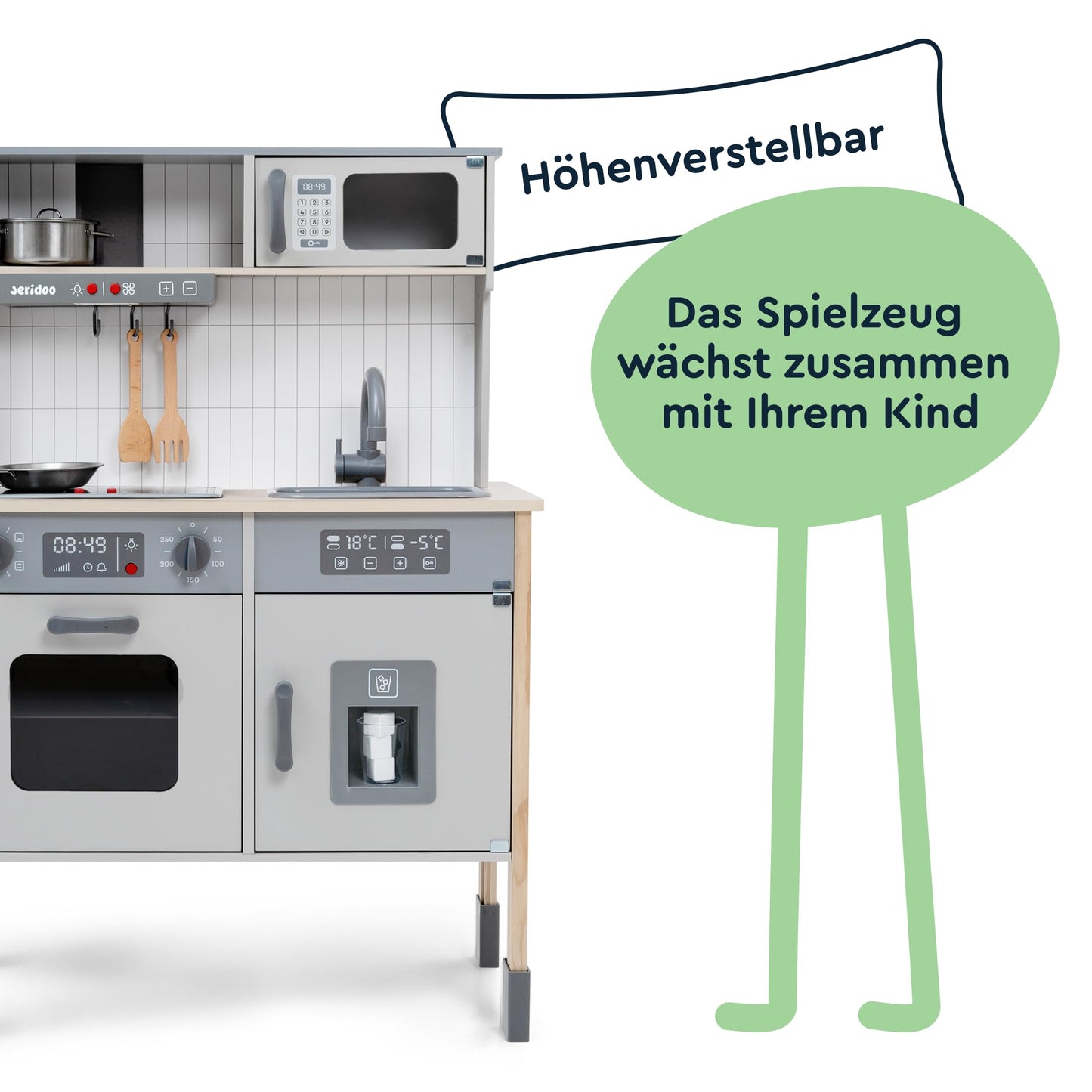 Wooden Kids Play Kitchen Set with Accessories