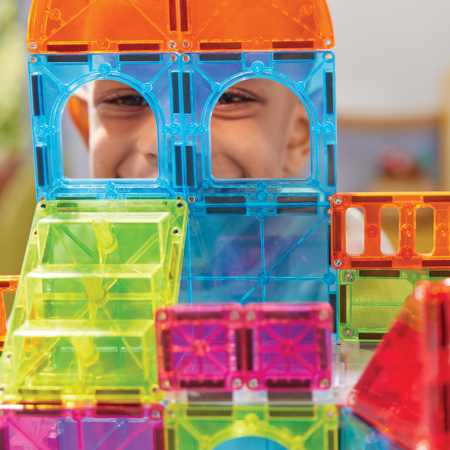 MAGNA-TILES City Center 110-Piece Magnetic Construction Set, The Original Magnetic Building Brand