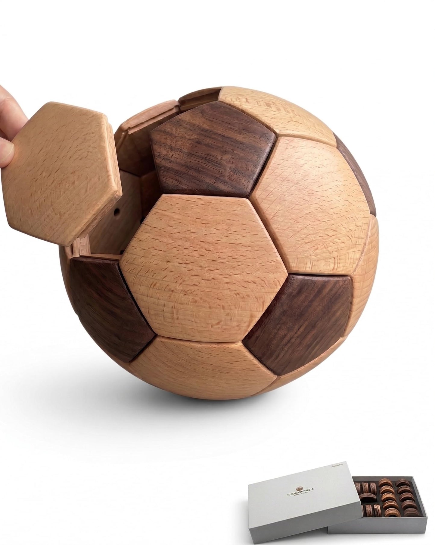 3D Wooden Puzzle Soccer Ball