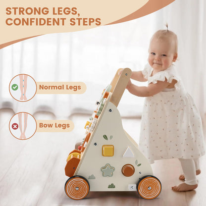 Pithfor Wooden Baby Push Walker