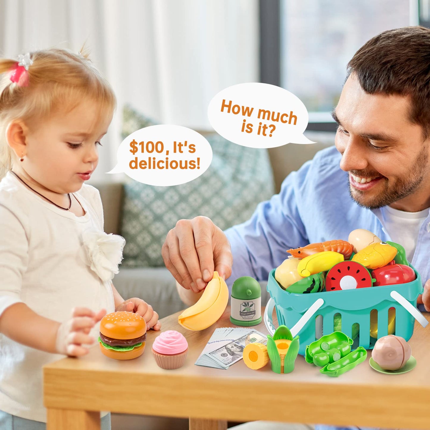 130-Piece Kids Kitchen Pretend Play Cooking Set