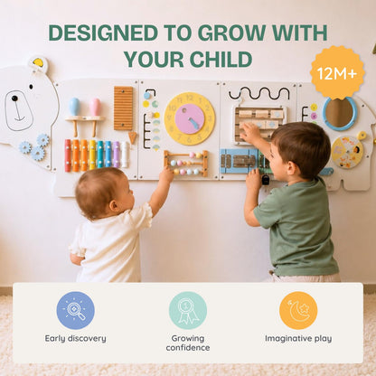 Montessori Sensory Busy Board Wall Panel Kids Toy