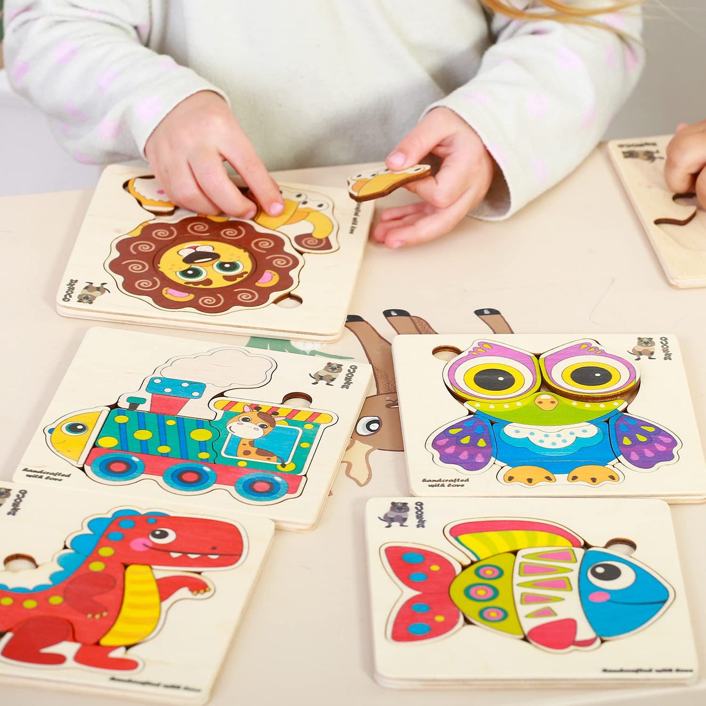 Wooden Montessori Puzzle Set Toddlers Learning Toy