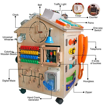 SHIERDU Large Wooden Activity Cube
