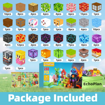 150-Piece Magnetic Building Blocks STEM Set for Kids