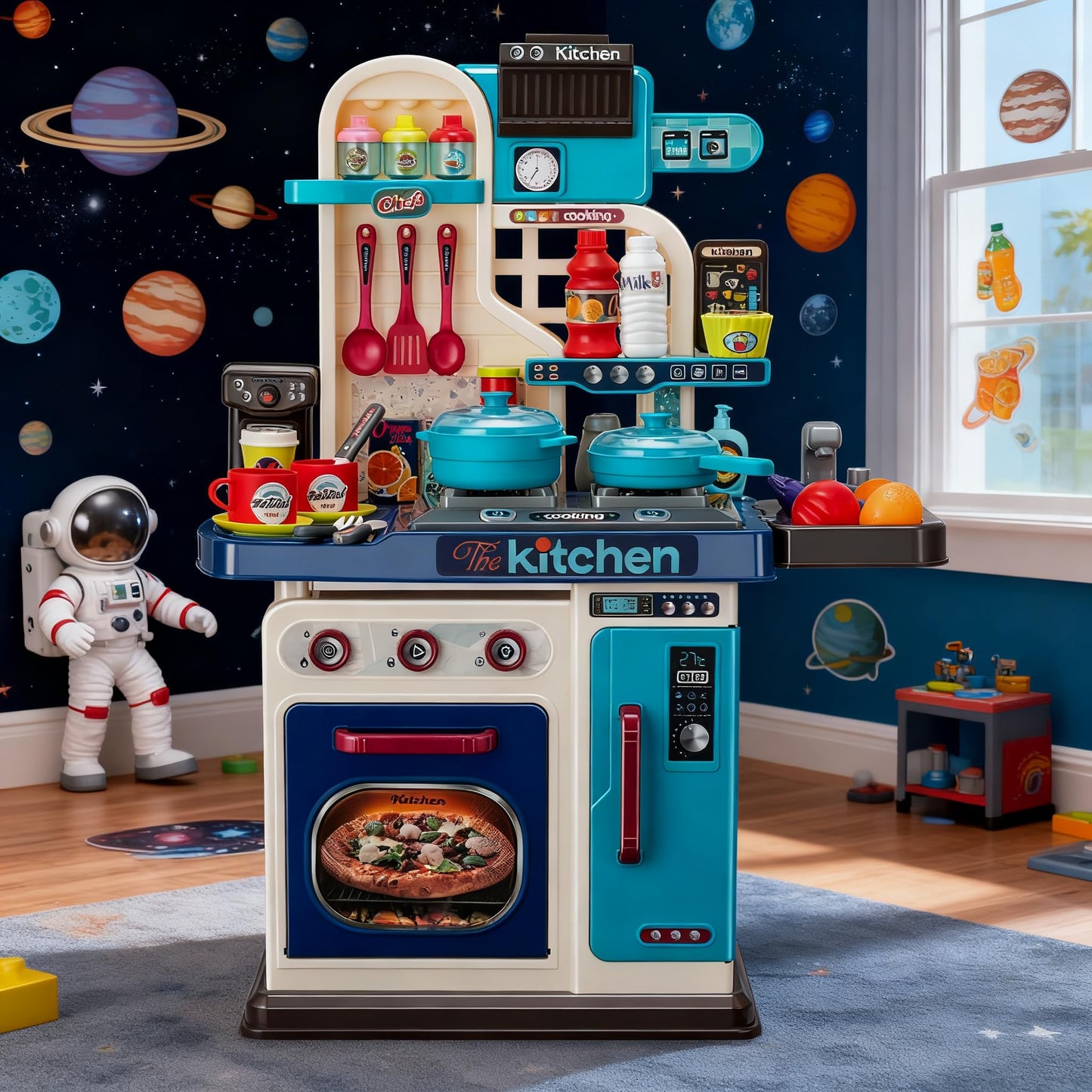 53-Piece Kids Kitchen Playset with Lights & Sounds