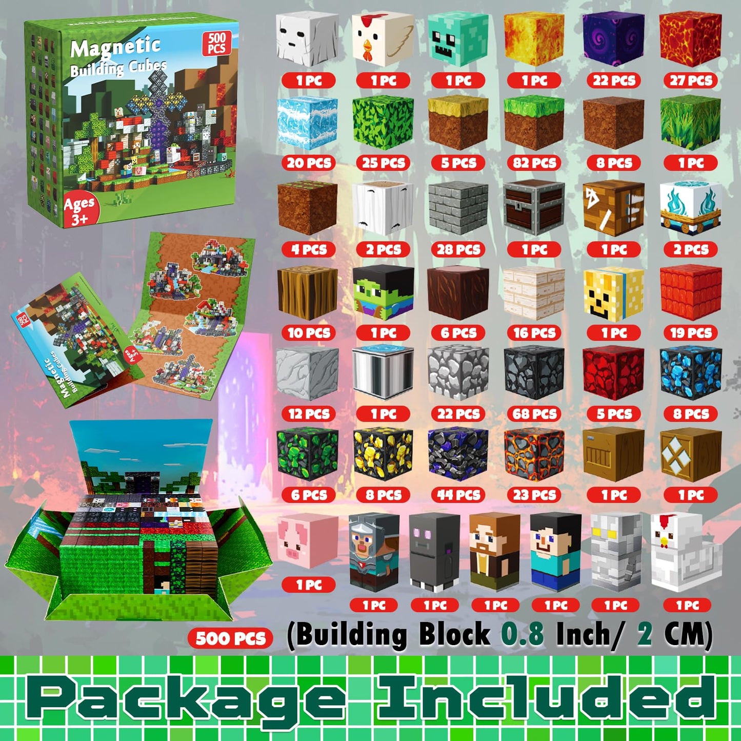 500-Piece Magnetic Building Blocks STEM Set for Kids