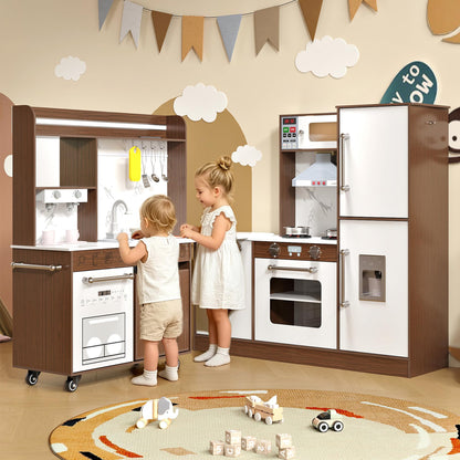 Kids Wooden Corner Play Kitchen Set