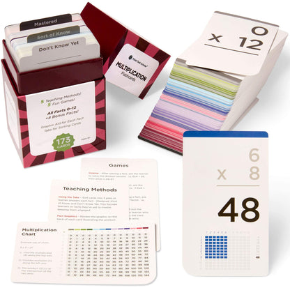 Multiplication Flash Cards 0-12 Jumbo Set 173 Cards