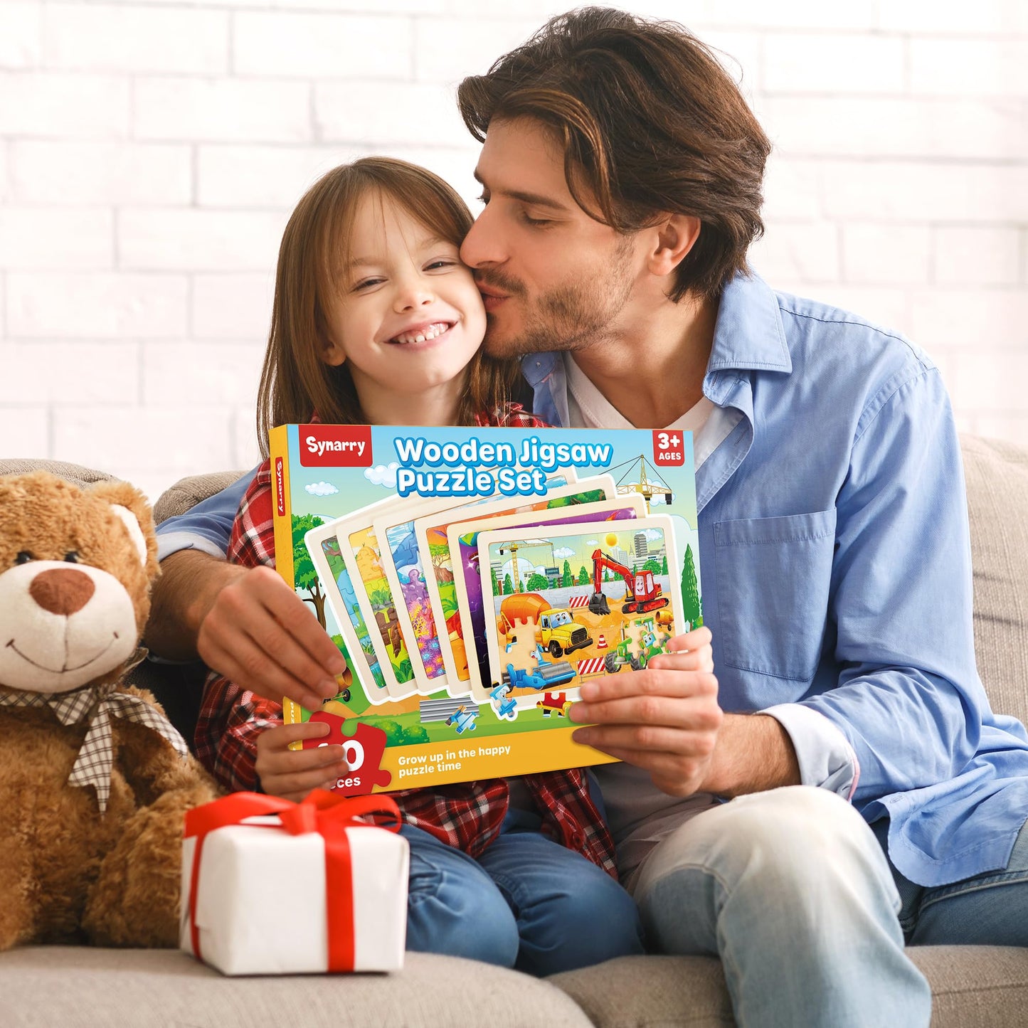 Wooden Jigsaw Puzzle Set 6 Pack Preschool Learning Toy